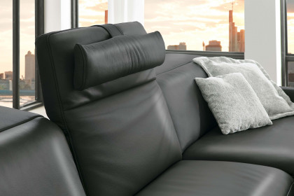 HU-RL25070 von Hukla - Ledersofa rechts anthrazit