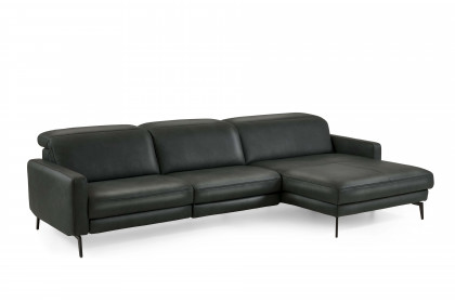 HU-RL25070 von Hukla - Ledersofa rechts anthrazit