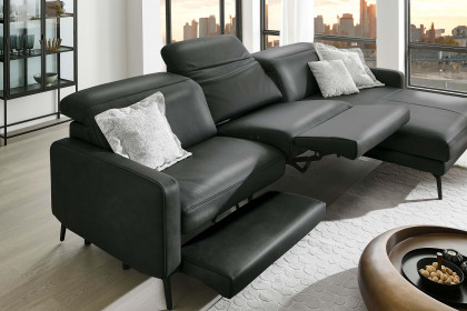 HU-RL25070 von Hukla - Ledersofa rechts anthrazit