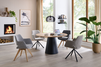 Tario von Musterring - Esszimmertisch mit Kegelsäule in Schwarz