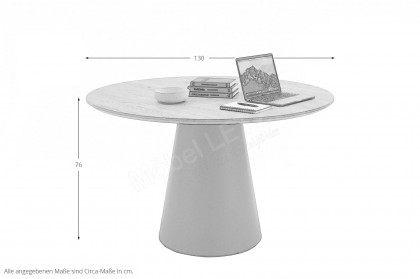 Tario von Musterring - Esszimmertisch mit Kegelsäule in Schwarz