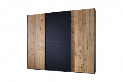 Scale-Slide-Wood von Rauch Black - Schrank Eiche teilmassiv - Mattglas schwarz