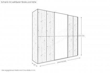 Scale-Slide-Wood von Rauch Black - Schrank Eiche teilmassiv - Mattglas schwarz