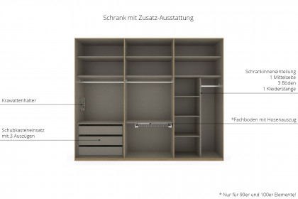 Scale-Slide-Wood von Rauch Black - Schrank Eiche teilmassiv - Mattglas schwarz