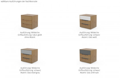 Incasa Onema von Decker - Nachttisch Buche mit schwarzen Griffausfräsungen