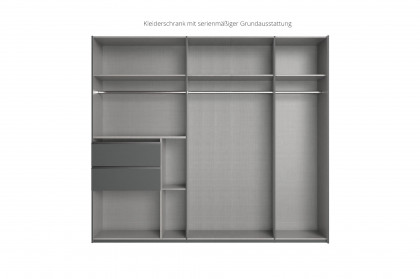Palermo von Wimex - Schwebetürenschrank mit Schubkästen grafit/ schwarz