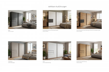 Palermo von Wimex - Schwebetürenschrank mit Schubkästen grafit/ schwarz