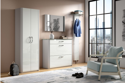 Melodie von ArredoKit - Garderobenset in Glas Weiß