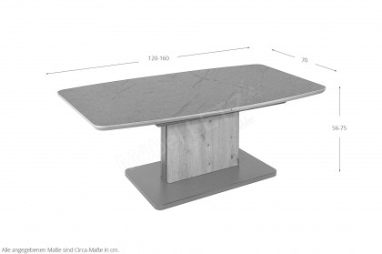 2327 von Vierhaus - Couchtisch in Anthrazit & Wildeiche