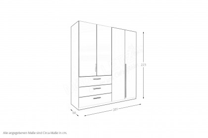 Montclar von Rauch Orange - Schrank fango mit Inneneinteilung