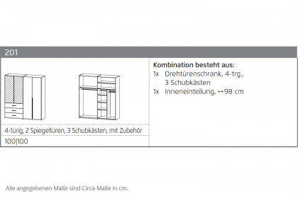 Montclar von Rauch Orange - Schrank fango mit Inneneinteilung
