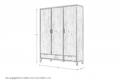 Mido von SKALIK - Jugendzimmer-Set 3-teilig aus natur geölter Eiche