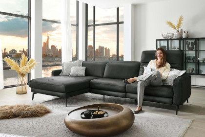 HU-RL25070 von Hukla - Ledersofa links anthrazit