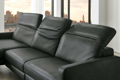 HU-RL25070 von Hukla - Ledersofa links anthrazit