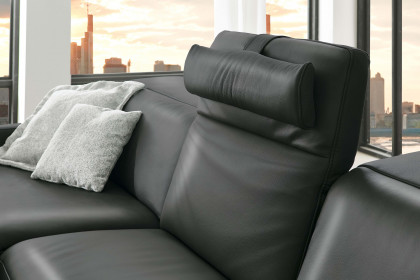 HU-RL25070 von Hukla - Ledersofa links anthrazit