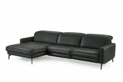 HU-RL25070 von Hukla - Ledersofa links anthrazit