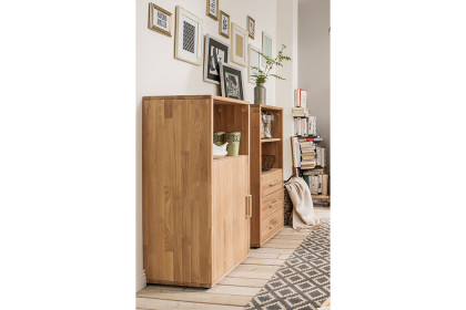 Mido von SKALIK - Türkommode mit 1 offenen Fach Eiche massiv bianco geölt