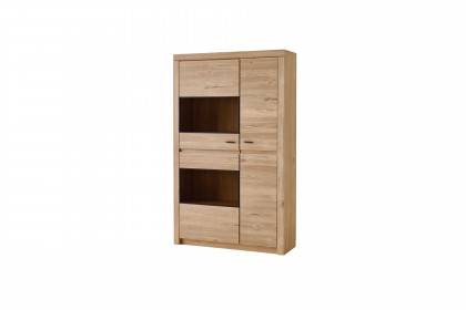 Winston von IDEAL Möbel - Highboard Eiche mit sandgestrahlter Rückwand