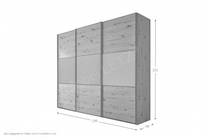 Includo von Staud - 3-türiger Kleiderschrank Artisan Eiche/sand