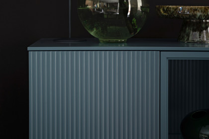 Amaya von SCHÖNER WOHNEN - Highboard-Set in Taubenblau und Rillenstruktur