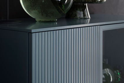 Amaya von SCHÖNER WOHNEN - Highboard-Set in Taubenblau und Rillenstruktur