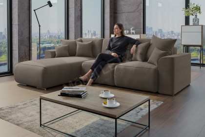 PG-LE-02 von BASTI dein Sofa - Cordsofa links braun
