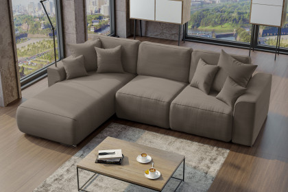 PG-LE-02 von BASTI dein Sofa - Cordsofa links braun