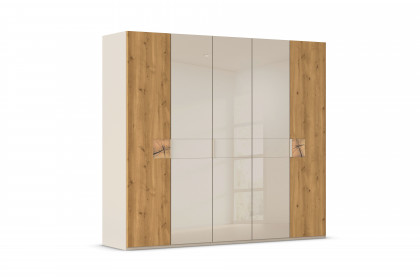 Kona-F von Rauch Black - Kleiderschrank Glas champagner - Eiche massiv