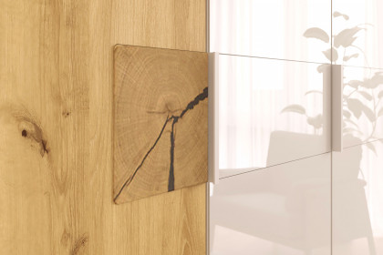 Kona-F von Rauch Black - Kleiderschrank Glas champagner - Eiche massiv