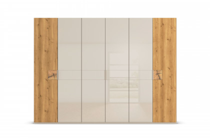 Kona-F von Rauch Black - Schrank 300 cm breit Front Glas & Massivholz