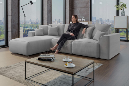 PG-LE-02 von BASTI dein Sofa - Sofaecke links hellgrau