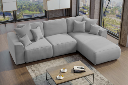 PG-LE-02 von BASTI dein Sofa - Sofaecke rechts hellgrau