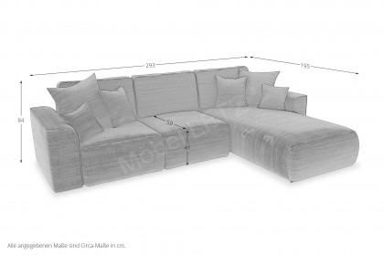 PG-LE-02 von BASTI dein Sofa - Sofaecke rechts hellgrau