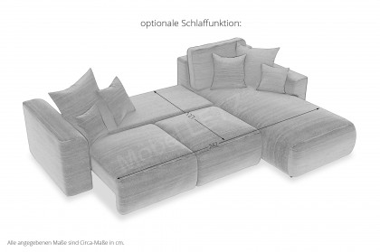 PG-LE-02 von BASTI dein Sofa - Sofaecke rechts hellgrau