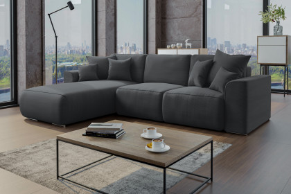 PG-LE-02 von BASTI dein Sofa - Eckgarnitur links dunkelgrau
