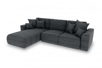 PG-LE-02 von BASTI dein Sofa - Eckgarnitur links dunkelgrau