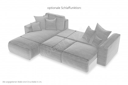 PG-LE-02 von BASTI dein Sofa - Eckgarnitur links dunkelgrau