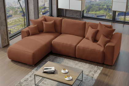 PG-LE-02 von BASTI dein Sofa - Cordsofa Variante links terracotta