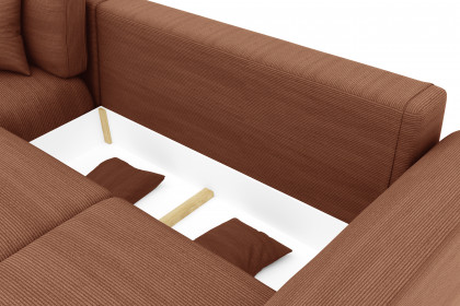 PG-LE-02 von BASTI dein Sofa - Cordsofa Variante links terracotta