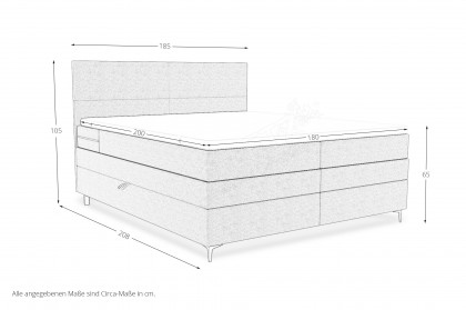 BX-LE-04 von SW KOLLEKTION - Boxspringbett grau