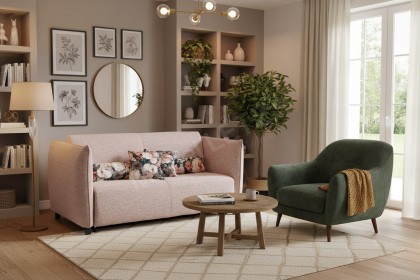 Nassau von Nehl - Schlafsofa flamingo mit Dekokissen