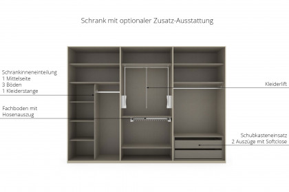 Kona-F von Rauch Black - Schlafzimmer-Set mit 6-türigem Schrank