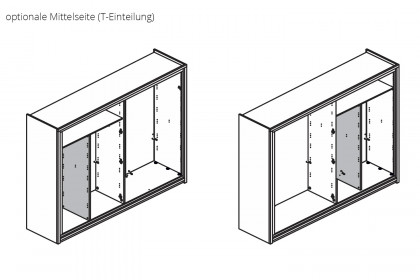 Fargo von SKALIK - Kleiderschrank 5-türig Eiche natur geölt - 3 Spiegeltüren