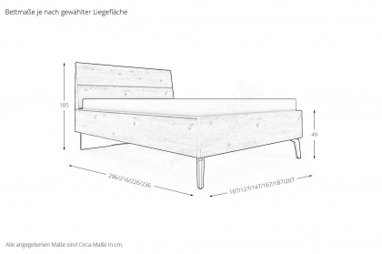 Scale-Sleep von Rauch Black - Bett 140x200 cm Asteiche teilmassiv