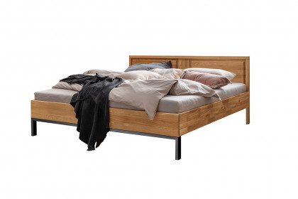 Fargo von SKALIK - Schlafzimmer Eiche: Schrank mit Spiegel, Bett 180x200 cm & Nachttisch-Paar