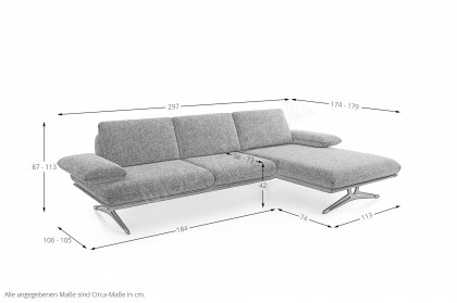 KOINOR Hardy - Ecksofa rechts grau