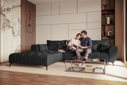 PG-LE-04 von BASTI dein Sofa - Eckgarnitur links graphite