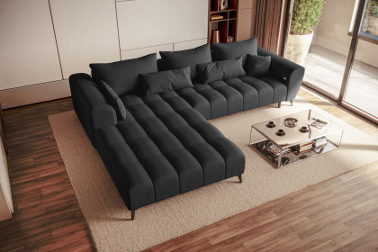 PG-LE-04 von BASTI dein Sofa - Eckgarnitur links graphite