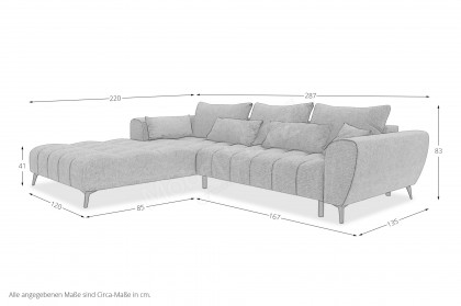PG-LE-04 von BASTI dein Sofa - Eckgarnitur links graphite