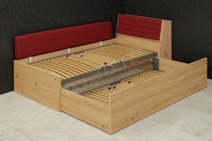 loop von Rudolf - Raumsparliege Boxy mit Bettkasten & Rückenlehne Eiche Artisan